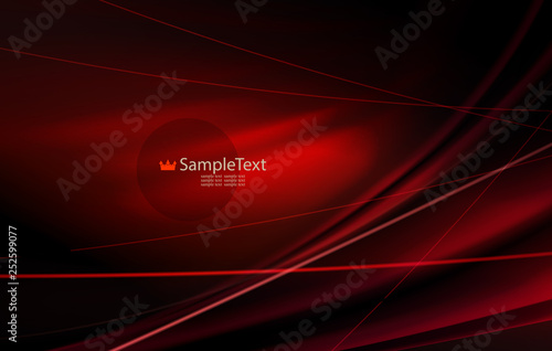 Abstract red dark wavy design with slender thin light lines