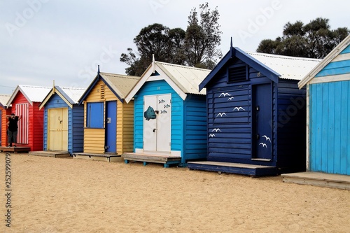 row of beach huts in south Australia
