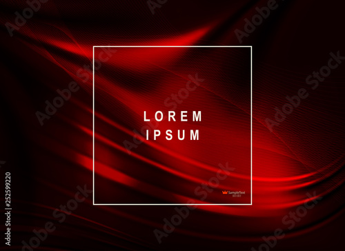 Abstract red design with graceful smooth stripes.