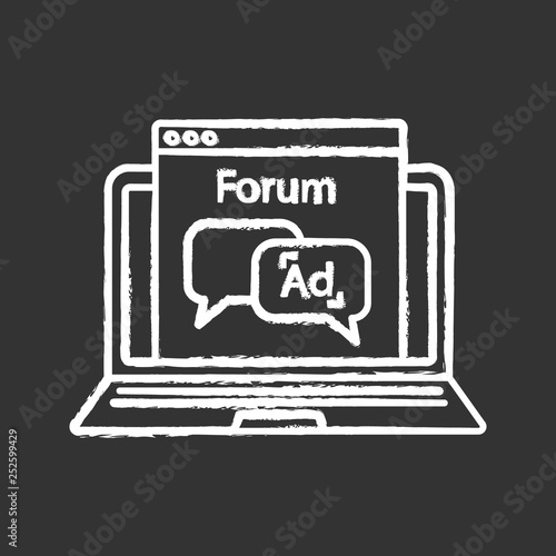 Advertising forum chalk icon