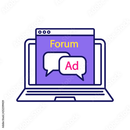 Advertising forum color icon