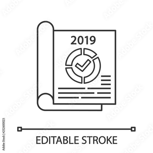 Annual report linear icon
