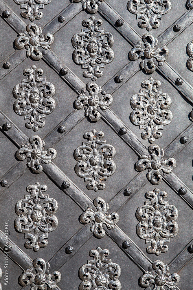 Pattern on an old metal door in Prague Pattern on an old metal door in Prague