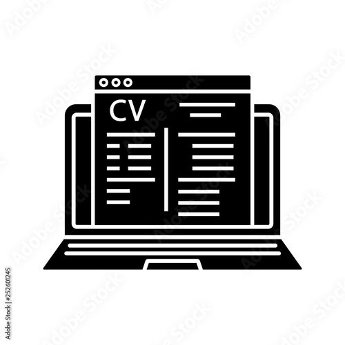 Online job application glyph icon