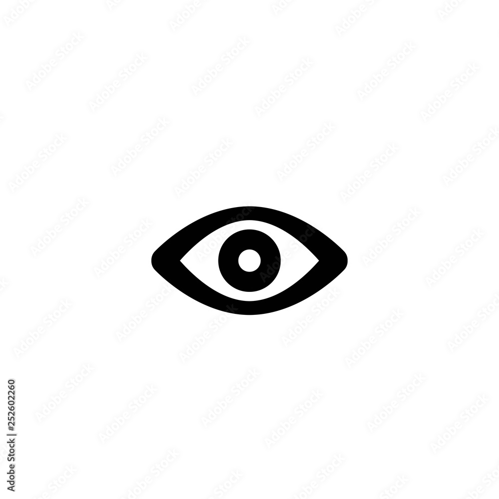 Eye abstract simple icon. Flat vector logo isolated on white. Eye abstract simple icon. Flat vector logo isolated on white.