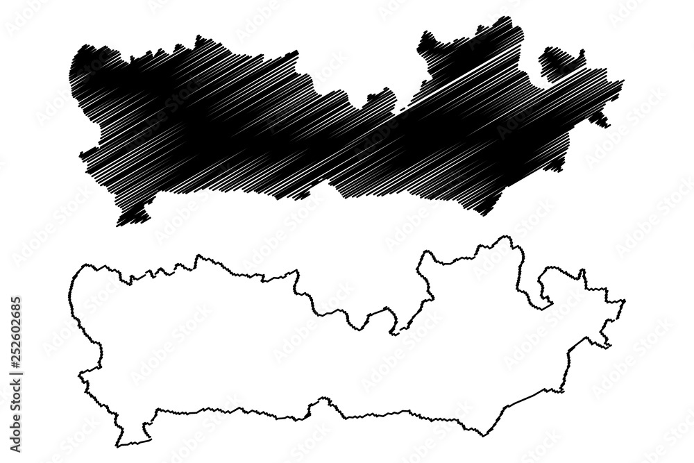 Berkshire (United Kingdom, England, Non-metropolitan county, shire county) map vector illustration, scribble sketch Royal County of Berkshire (Berks, Barkeshire) map