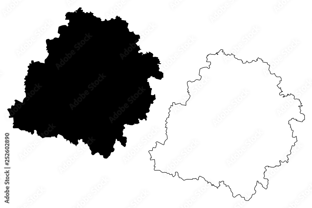 Lodz Voivodeship (Administrative divisions of Poland, Voivodeships of Poland) map vector illustration, scribble sketch Lodz Province map