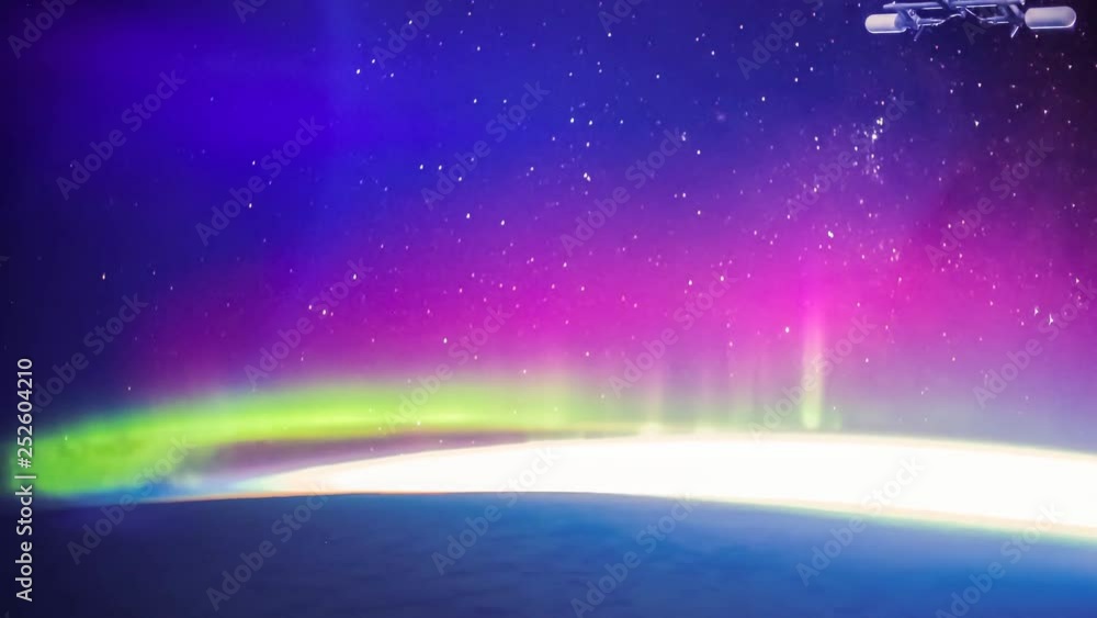 Planet Earth seen from the International Space Station with Aurora ...