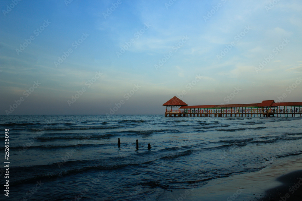 PURIN beach pier Tegal Regency, Indonesia.