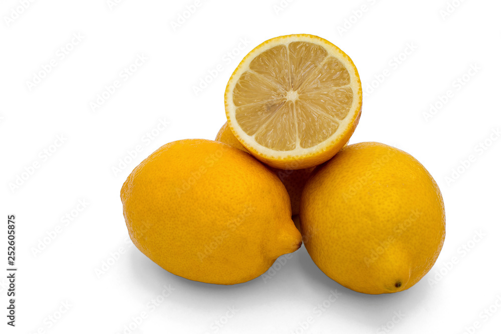 Lemons with slice isolated Lemons with slice isolated