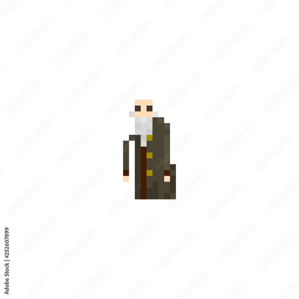 Pixel oldster character for games and websites Pixel oldster character for games and websites