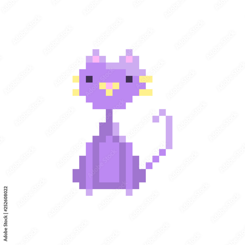 Pixel cat character for games and websites