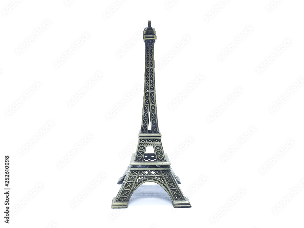 Beautiful Stylish Eiffel Tower of France Europe Model Statue Toys in White Isolated Background