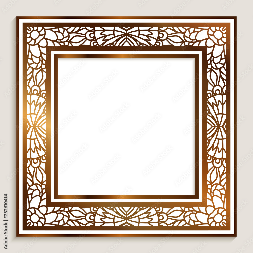 Square frame with gold border ornament Square frame with gold border ornament