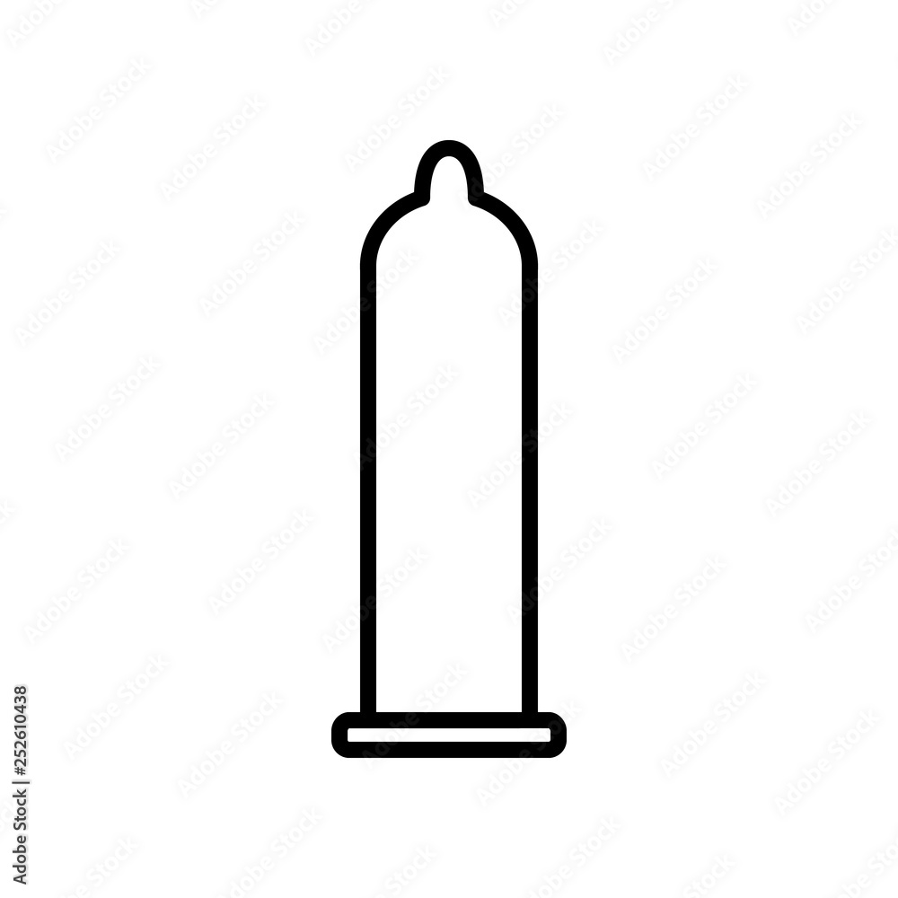 Condom line vector cartoon icon isolated on the white background Condom line vector cartoon icon isolated on the white background