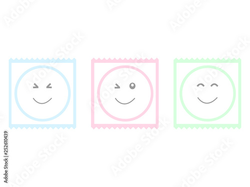 Condom line vector cartoon icon isolated on the white background