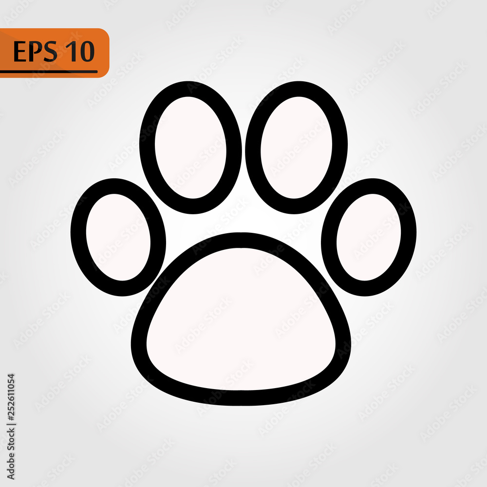 Paw Prints. Logo. Vector Illustration. Isolated vector Illustration. Black on White background. Paw Prints. Logo. Vector Illustration. Isolated vector Illustration. Black on White background.