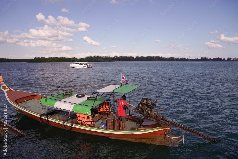Fototapeta premium fishing boat on the beach