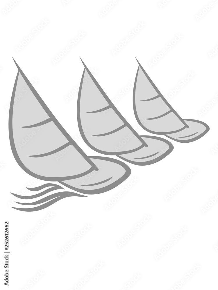 3 hobby segler team meer wellen boot segeln schiff segelboot wasser schwimmen verein crew kapitän yacht segelschiff logo design clipart