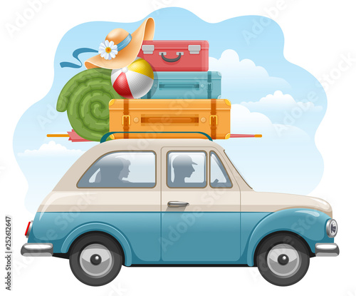 Family Traveling On The Car