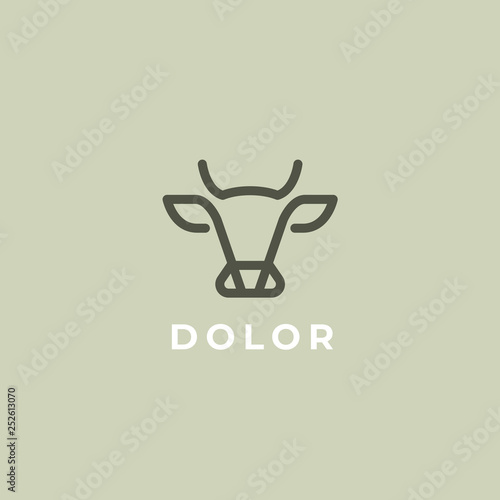 Abstract cow or bull logo design. Creative steak, meat or milk icon symbol.