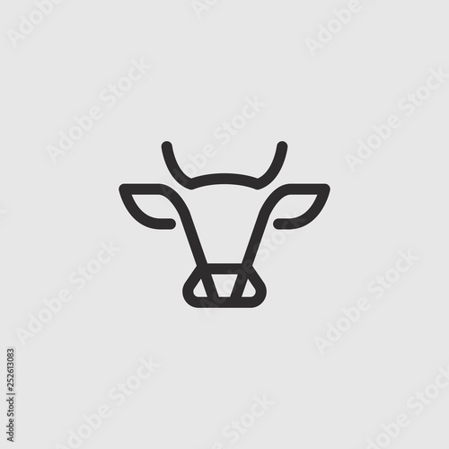 Abstract cow or bull logo design. Creative steak, meat or milk icon symbol.