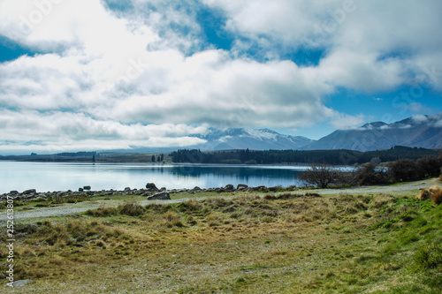 Fototapeta Naklejka Na Ścianę i Meble -  View over Lake Tekapo, South Island of New Zealand