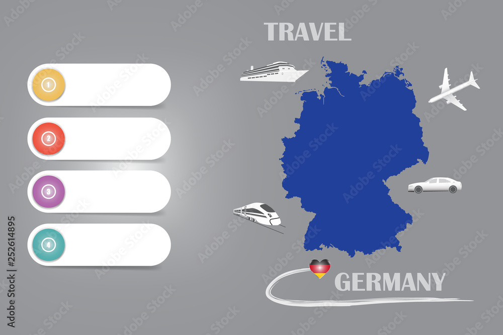 Travel Germany template vector on the silver background Travel Germany template vector on the silver background