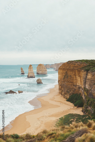 The twelve Apostles is the famous place in Great Ocean Road in Victoria, Australia.