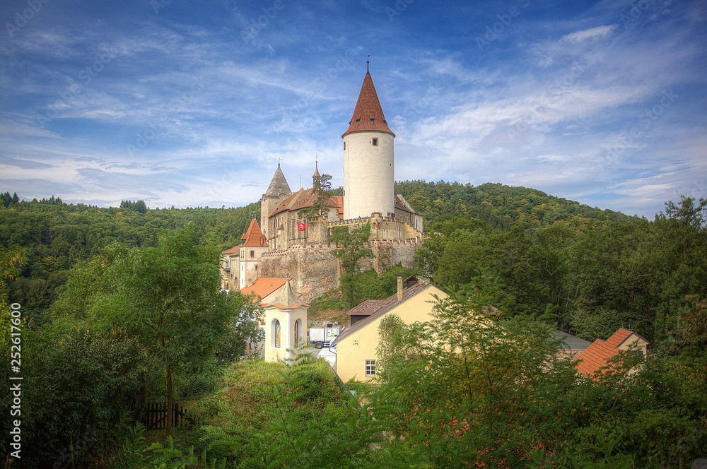 Krivoklat Castle in the forest in Czech Republic