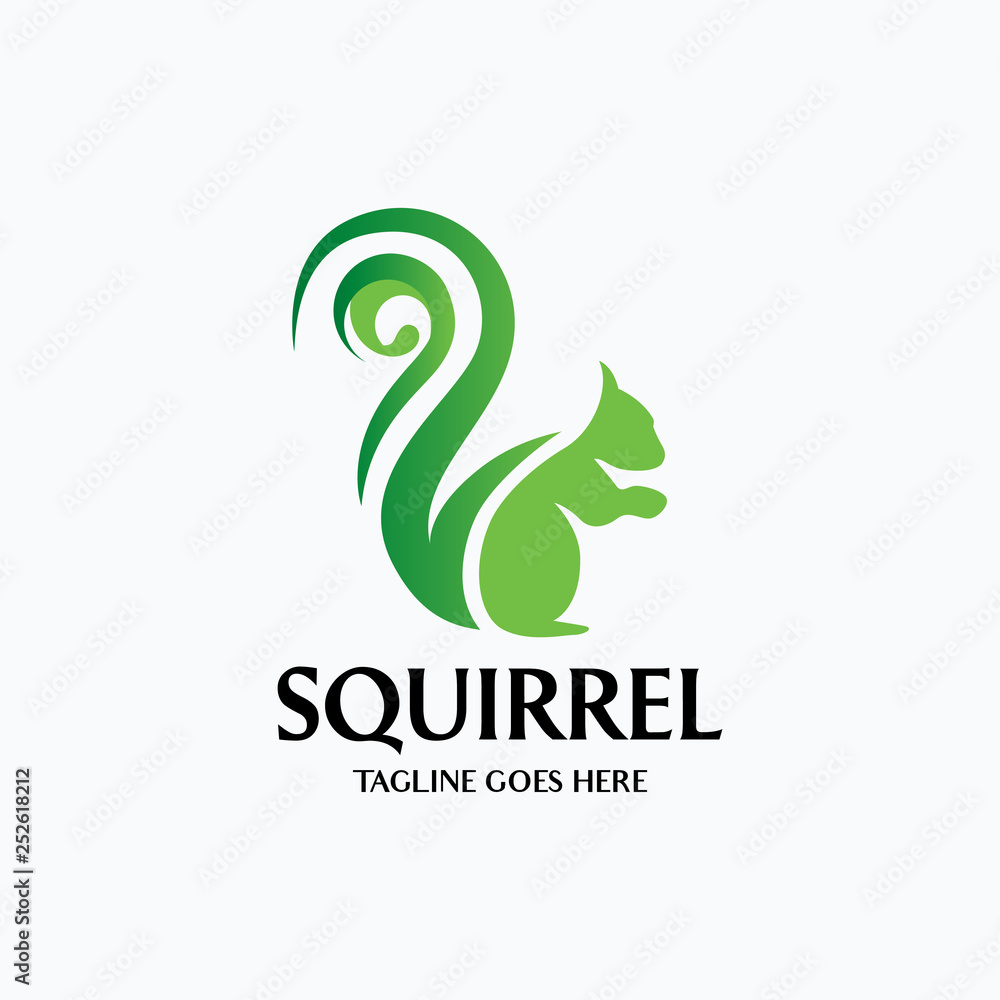 Fototapeta premium Squirrel logo design template. Vector illustration