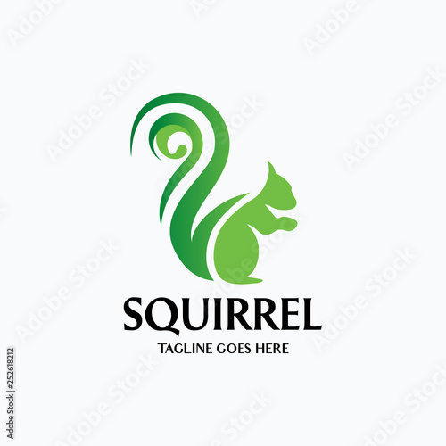 Squirrel logo design template. Vector illustration