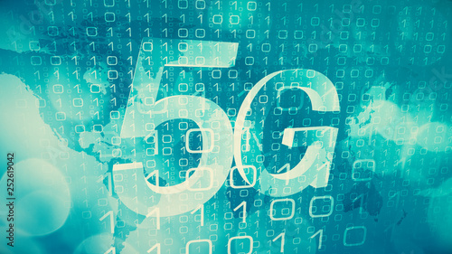 5G network technology 3d symbol conception