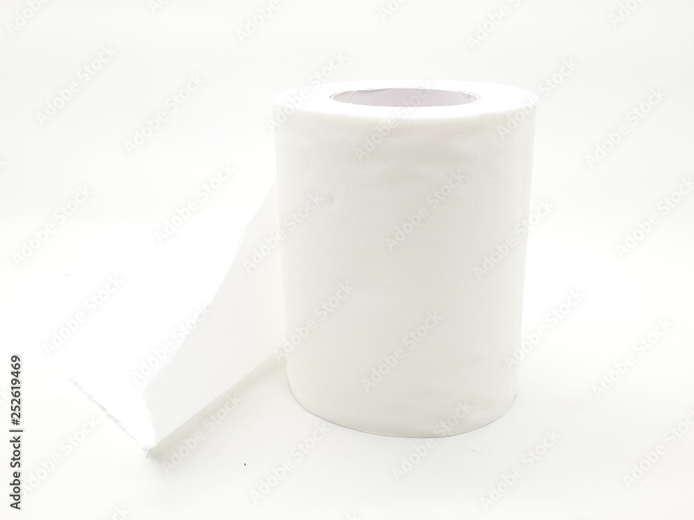 White Toilet Paper Roll in Isolated Background White Toilet Paper Roll in Isolated Background