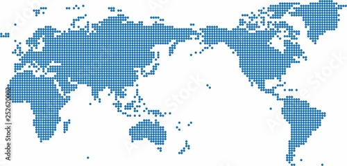Fiołkowego okręgu kształta światowa mapa na białym tle, wektorowa ilustracja.