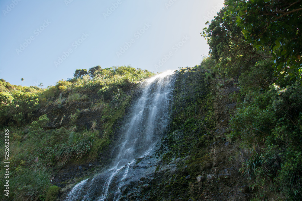 Waterfall in the mountains of the east coast of Auckland, New Zealand