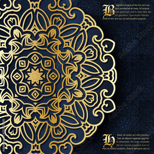 Greeting card decorated with ethnic patterns  . Congratulations or invitation embellish  background from complex elements . Tribal Oriental motifs. Luxury