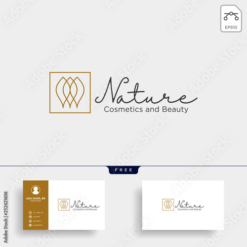 beauty cosmetic line art logo template vector illustration icon element
