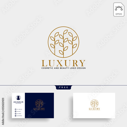 beauty cosmetic line art logo template vector illustration icon element