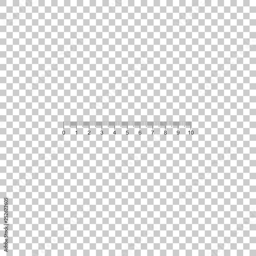 Measuring scale, markup for rulers icon isolated on transparent background. Size indicators. Different unit distances. Flat design. Vector Illustration