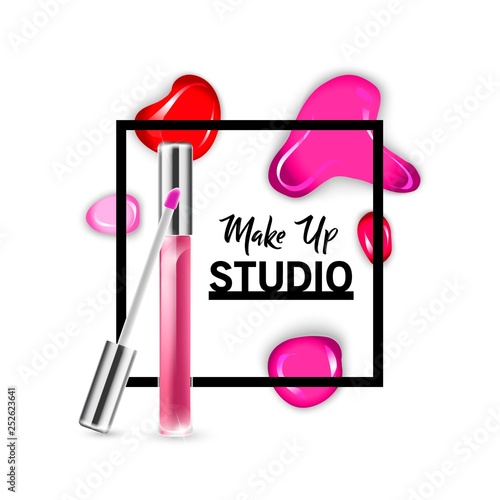 Makeup studio logo design template.