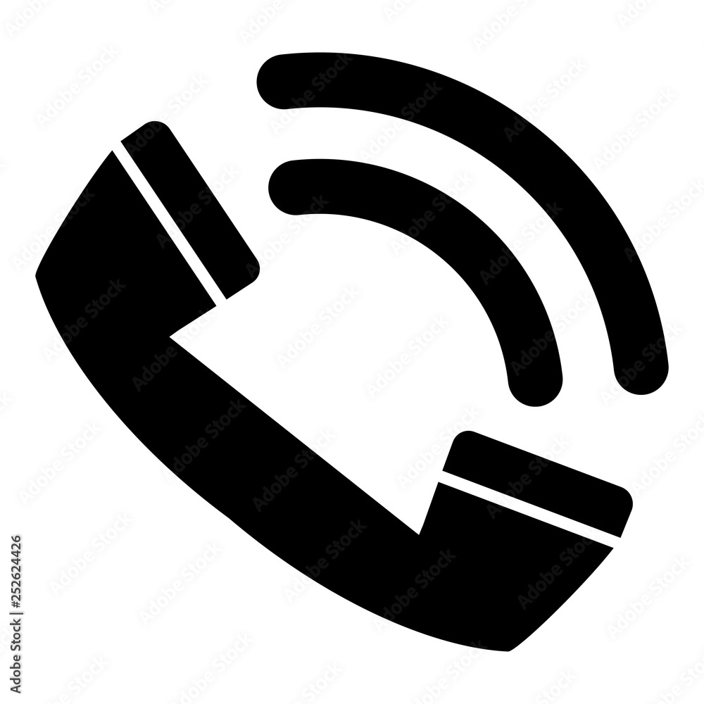 gz345 GrafikZeichnung: icon telephone handset receiver - make a phone call  - black - simple template - square xxl g7279 ilustración de Stock | Adobe  Stock