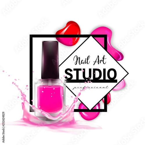 Nail Art studio logo design template.