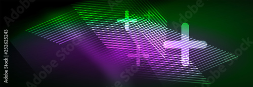 Abstract neon glowing light background. Dark background with lights. Abstract background with neon lights, night view.