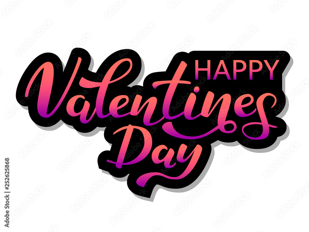 Vector illustration. Happy Valentine's Day lettering.