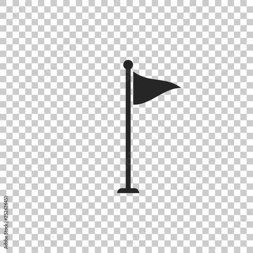 Golf flag icon isolated on transparent background. Golf equipment or accessory. Flat design. Vector Illustration