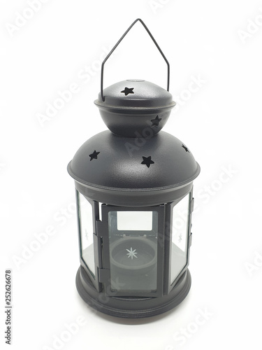 Black Artistic Classic Vintage Retro Lamp in White Isolated Background