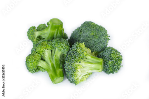 pile-heap Broccoli on white background.