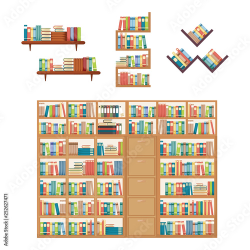 Literature Book Stack on Bookshelf Bookcase Rack Library Furniture