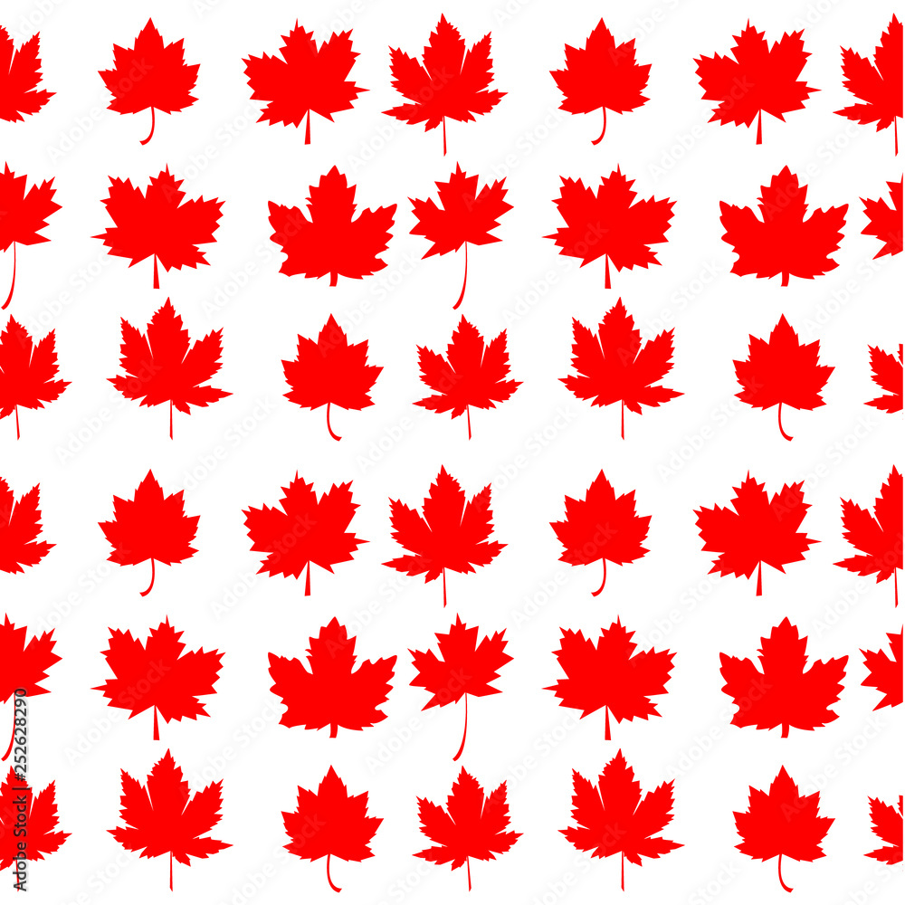 Autumn vector pattern of red maple leaves on a white background Autumn vector pattern of red maple leaves on a white background